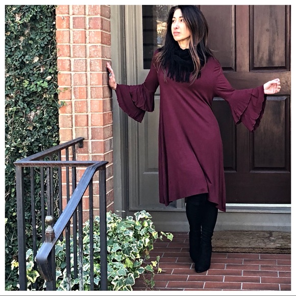 ✨LAST ONE ✨Purple layered bell sleeves dress - Picture 3 of 8